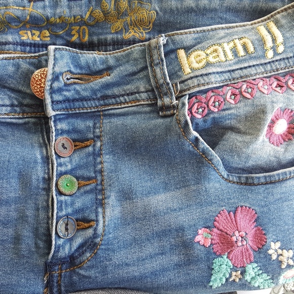 desigual embroidered jeans